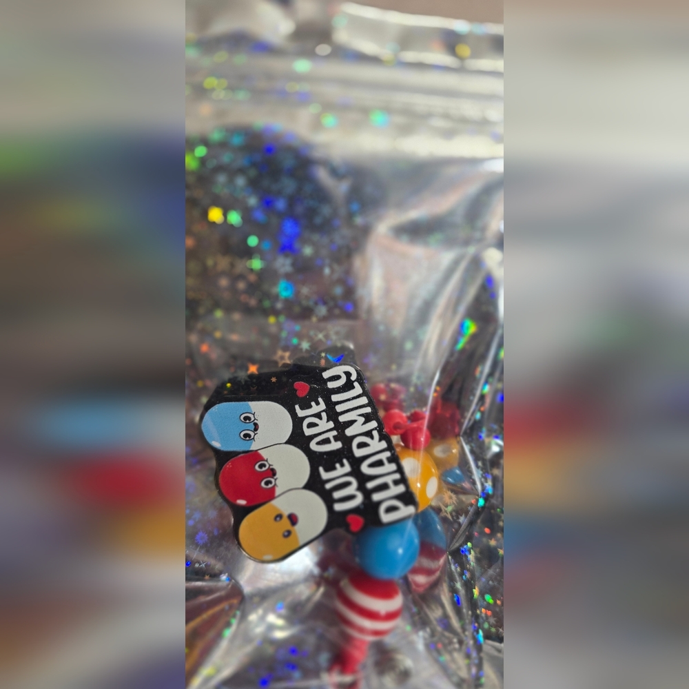 We Are Pharmily Beaded Badge Reel